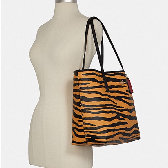Coach City Tote with Tiger Print - Picture 4 of 4